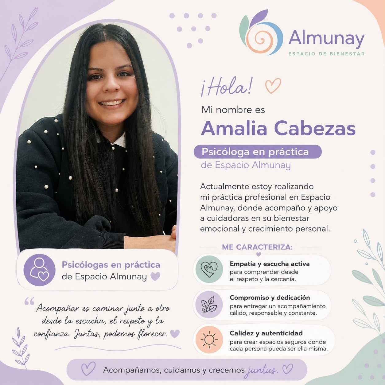 Photograph of Amalia Cabezas from the Espacio Almunay introduction post.