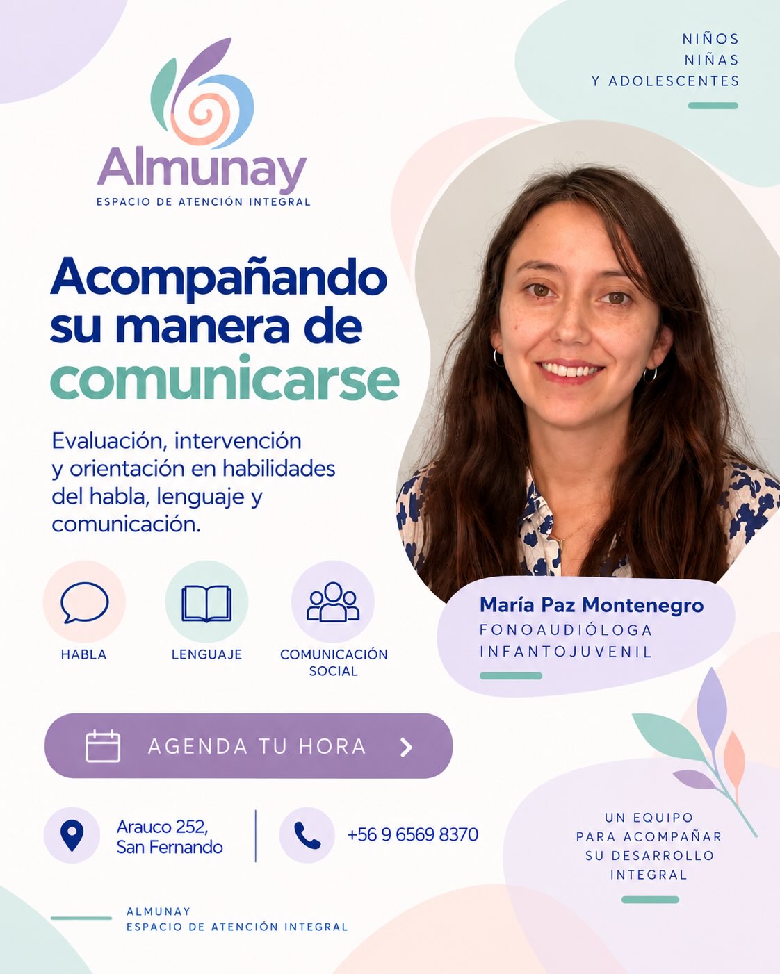 Photograph of María Paz Montenegro from the Espacio Almunay introduction post.