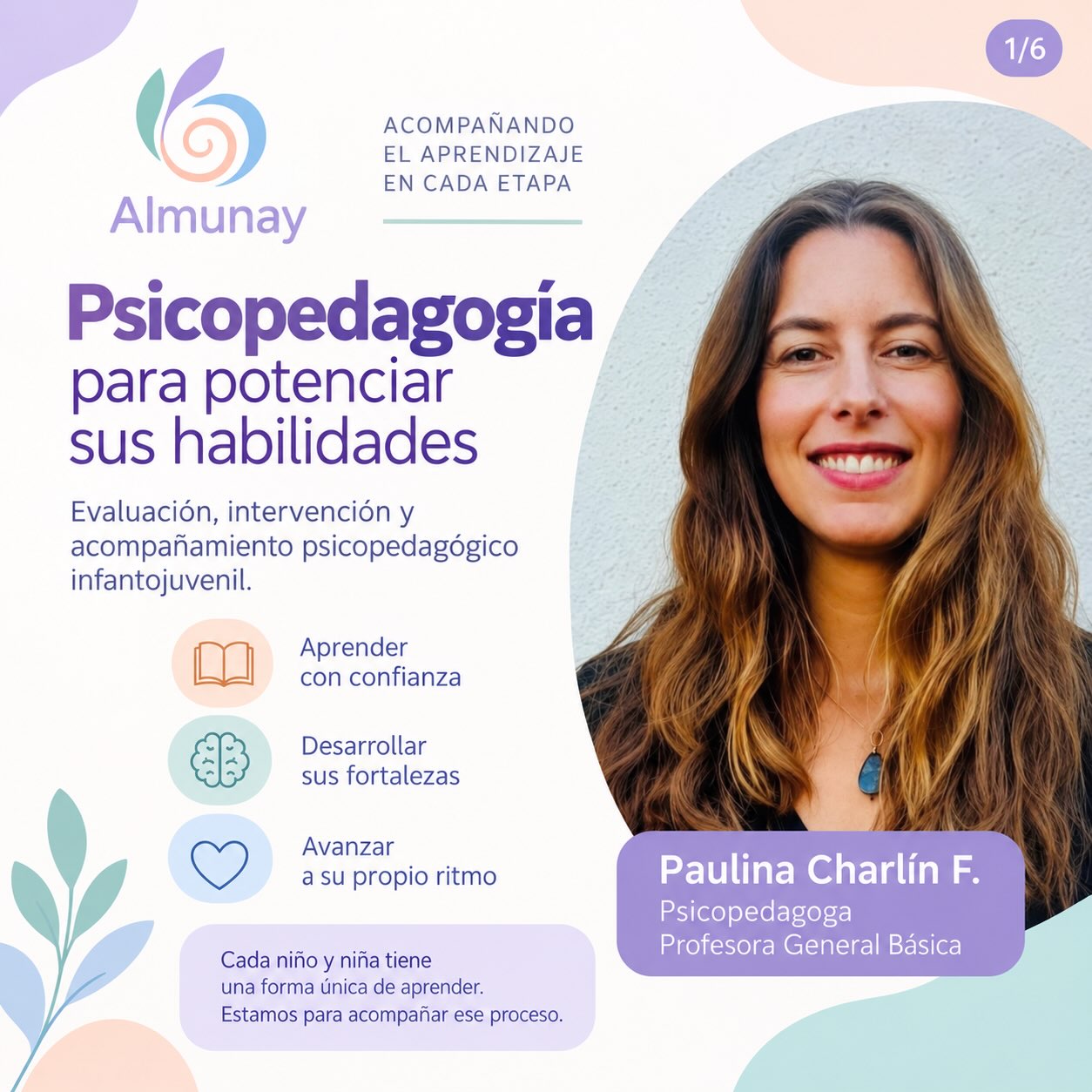 Photograph of Paulina Charlín F. from the Espacio Almunay introduction post.
